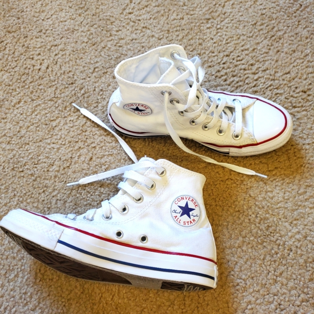 Converse white high top shoes